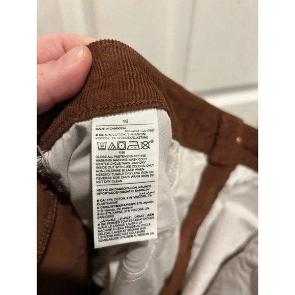 Old Navy Jeans Womens 16 Brown Corduroy Higher High Rise Flare NWT - Picture 7 of 7
